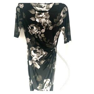 ASOS body hugging black floral dress